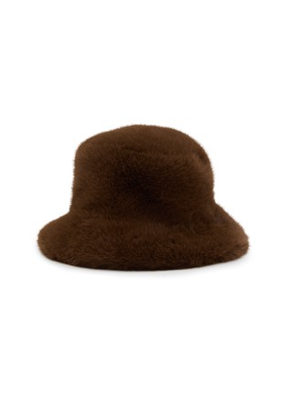 Main View - Click To Enlarge - FJOLLA - Faux Fur Bucket Hat — Dark Brown