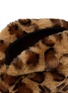 Detail View - Click To Enlarge - FJOLLA - Small Faux Fur Zippered Toiletry Pouch — Brown Leopard