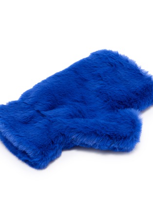 Detail View - Click To Enlarge - FJOLLA - Faux Fur Gloves — Ultramarine