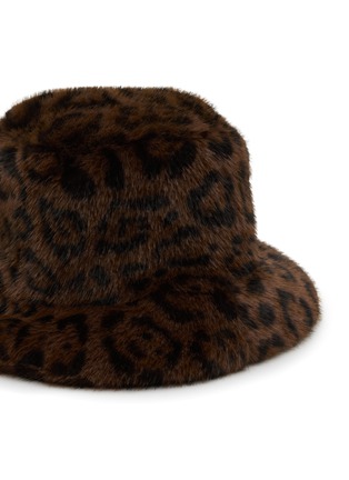 Detail View - Click To Enlarge - FJOLLA - Faux Fur Bucket Hat — Dark Leopard