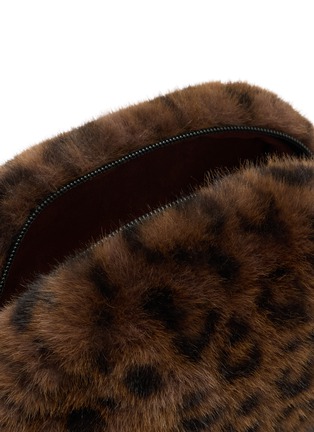 Detail View - Click To Enlarge - FJOLLA - Small Faux Fur Zippered Toiletry Pouch — Dark Leopard