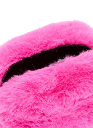 Detail View - Click To Enlarge - FJOLLA - Small Faux Fur Zippered Toiletry Pouch — Pink Glow