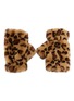 FJOLLA Faux Fur Gloves — Brown Leopard