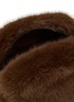 Detail View - Click To Enlarge - FJOLLA - Small Faux Fur Zippered Toiletry Pouch — Dark Brown