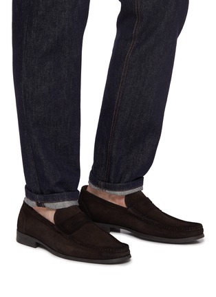 Figure View - Click To Enlarge - MAGNANNI - Suede Penny Loafers