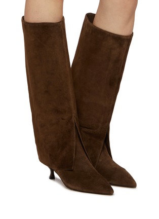 Figure View - Click To Enlarge - PEDDER RED - Cindy 50 Suede  Knee High Boots