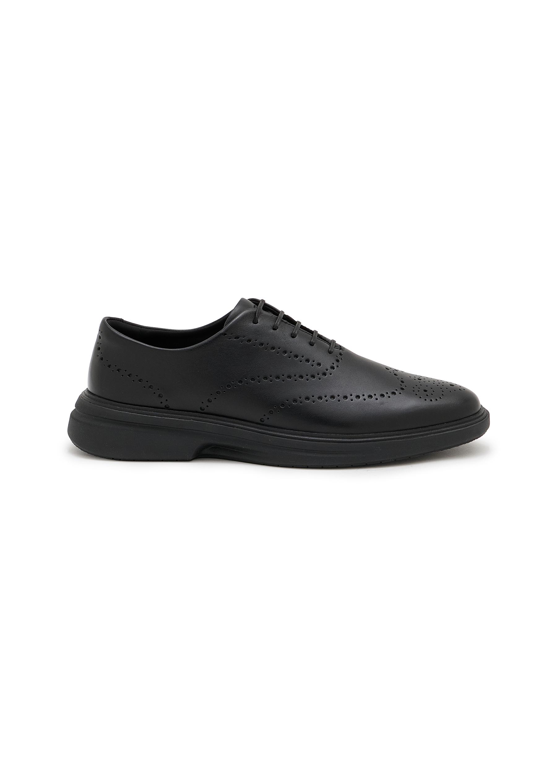 【未使用に近い】COLE HAAN 本革 撥水 BLACK〈定価48,400円〉 CH X UNITED ARROWS OGサドル ゴルフ mens 38000 | COLE_HAAN