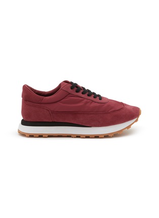 Main View - Click To Enlarge - PEDDER RED - Flae Maxi Nylon Suede Women's Sneakers