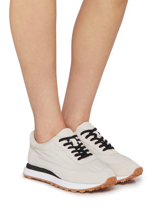 Figure View - Click To Enlarge - PEDDER RED - Flae Maxi Nylon Suede Women's Sneakers