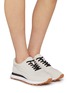 Figure View - Click To Enlarge - PEDDER RED - Flae Maxi Nylon Suede Women's Sneakers