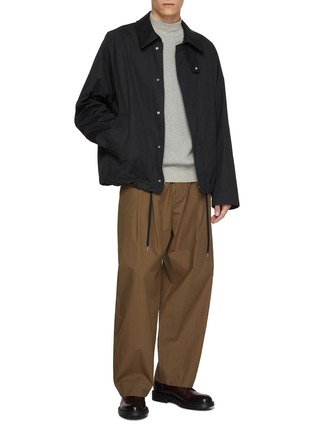 Figure View - Click To Enlarge - J∞QUALITY - Mock Neck Cotton Waffle Knit Sweatshirt
