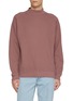 Main View - Click To Enlarge - J∞QUALITY - Mock Neck Cotton Waffle Knit Sweatshirt