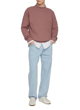 Figure View - Click To Enlarge - J∞QUALITY - Mock Neck Cotton Waffle Knit Sweatshirt