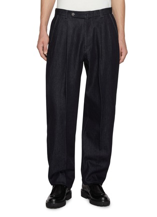 Main View - Click To Enlarge - J∞QUALITY - Pleated Tapered Wool Cotton Pants