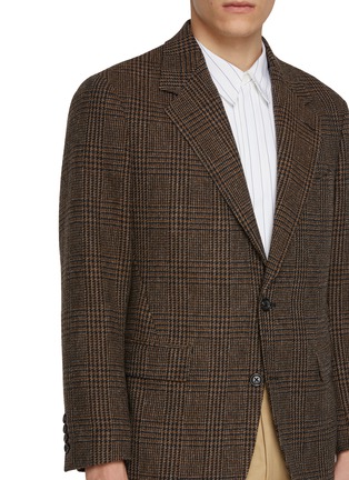  - J∞QUALITY - Single Breasted Chequered Tweed Wool Blazer