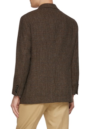 Back View - Click To Enlarge - J∞QUALITY - Single Breasted Chequered Tweed Wool Blazer