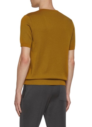 Back View - Click To Enlarge - J∞QUALITY - Short Sleeve Crewneck Cashmere Silk Knit Top
