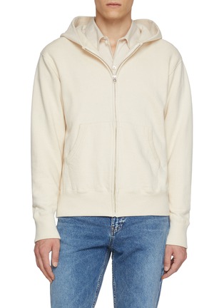 Main View - Click To Enlarge - J∞QUALITY - Hooded Zip Up Cotton Sweatshirt