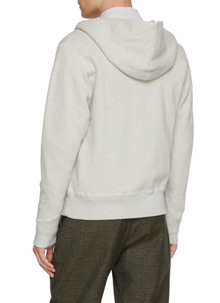 Back View - Click To Enlarge - J∞QUALITY - Hooded Zip Up Cotton Sweatshirt