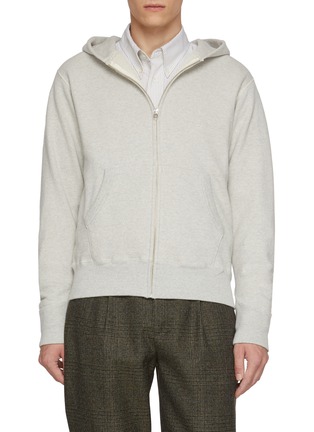 Main View - Click To Enlarge - J∞QUALITY - Hooded Zip Up Cotton Sweatshirt