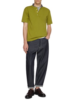 Figure View - Click To Enlarge - J∞QUALITY - Henry Neck Cotton T-Shirt