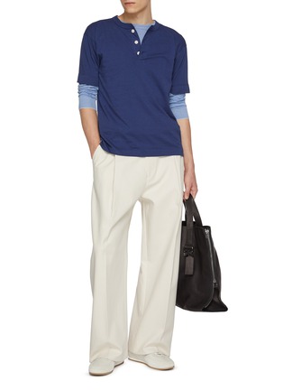 Figure View - Click To Enlarge - J∞QUALITY - Henry Neck Cotton T-Shirt