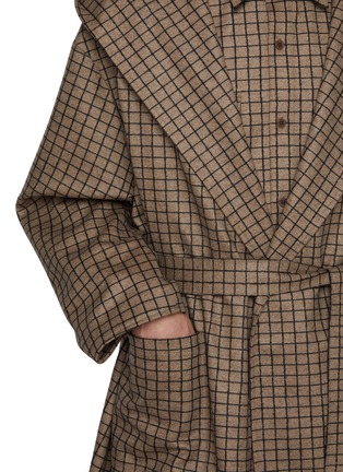  - J∞QUALITY - Hooded Check Bathrobe Coat