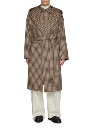 Main View - Click To Enlarge - J∞QUALITY - Hooded Check Bathrobe Coat