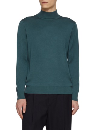 Main View - Click To Enlarge - J∞QUALITY - Mock Neck Cashmere Silk Knit Top