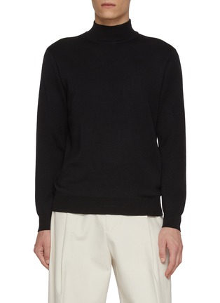 Main View - Click To Enlarge - J∞QUALITY - Mock Neck Cashmere Silk Top