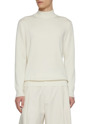 Main View - Click To Enlarge - J∞QUALITY - Mock Neck Cashmere Silk Knit Top