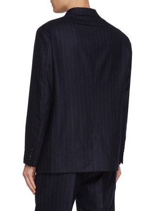 Back View - Click To Enlarge - J∞QUALITY - Pinstripe Double Breasted Wool Blazer