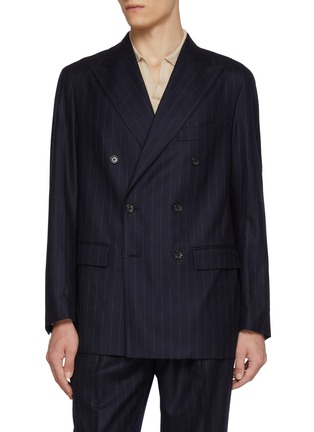 Main View - Click To Enlarge - J∞QUALITY - Pinstripe Double Breasted Wool Blazer