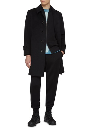 Figure View - Click To Enlarge - J∞QUALITY - Elasticated Centre Press Cashmere Silk Jogger Pants