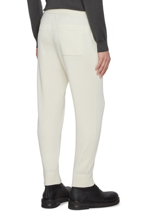 Back View - Click To Enlarge - J∞QUALITY - Elasticated Centre Press Cashmere Silk Jogger Pants