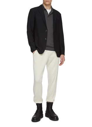 Figure View - Click To Enlarge - J∞QUALITY - Elasticated Centre Press Cashmere Silk Jogger Pants