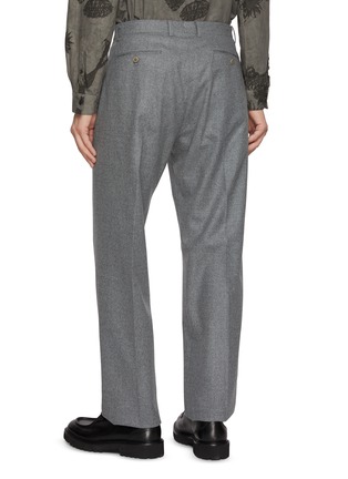 Back View - Click To Enlarge - J∞QUALITY - Pleated Tapered Leg Flannel Wool Pants