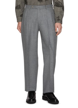 Main View - Click To Enlarge - J∞QUALITY - Pleated Tapered Leg Flannel Wool Pants