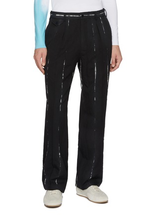 Main View - Click To Enlarge - J∞QUALITY - Straight Leg Shibori Dyed Wool Pants