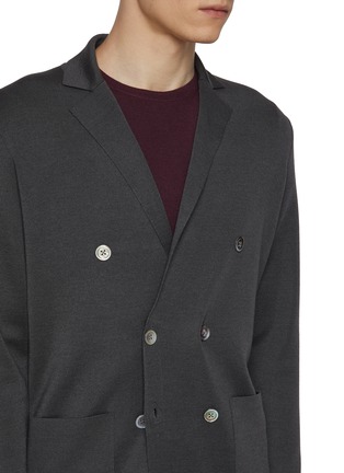  - J∞QUALITY - Double Breasted Cashmere Silk Knit Blazer