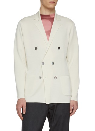Main View - Click To Enlarge - J∞QUALITY - Double Breasted Cashmere Silk Knit Blazer