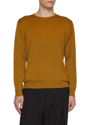 Main View - Click To Enlarge - J∞QUALITY - Long Sleeve Crewneck Cashmere Silk Knit Top