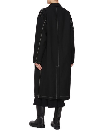 Back View - Click To Enlarge - Y'S - Tailored Contrast Stitch Wool Coat