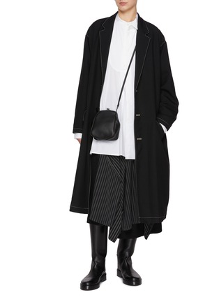 Figure View - Click To Enlarge - Y'S - Tailored Contrast Stitch Wool Coat