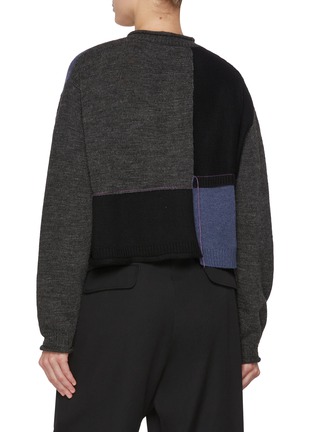 Back View - Click To Enlarge - Y'S - Patchwork Wool Cardigan