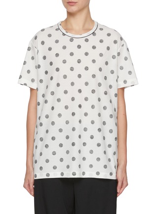 Main View - Click To Enlarge - Y'S - Polka Dot Short Sleeve Cotton T-Shirt