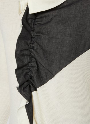  - Y'S - Gathered Draped Front Wool Top