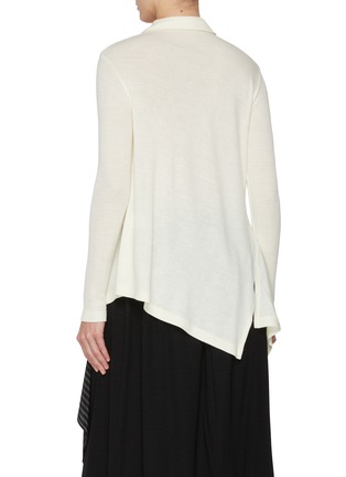 Back View - Click To Enlarge - Y'S - Gathered Draped Front Wool Top