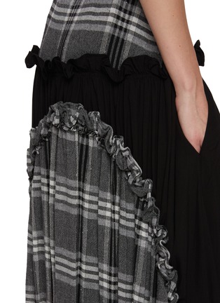  - Y'S - Asymmetrical Gathered Chequered Skirt