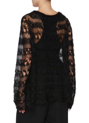 Back View - Click To Enlarge - Y'S - Distressed Open Knit Sweater